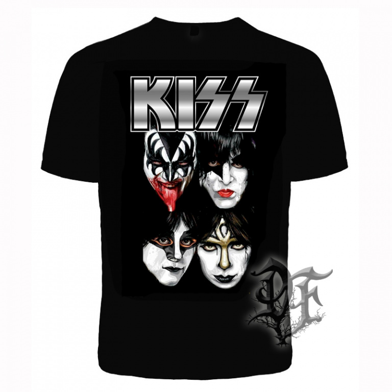 Футболка Kiss группа лица